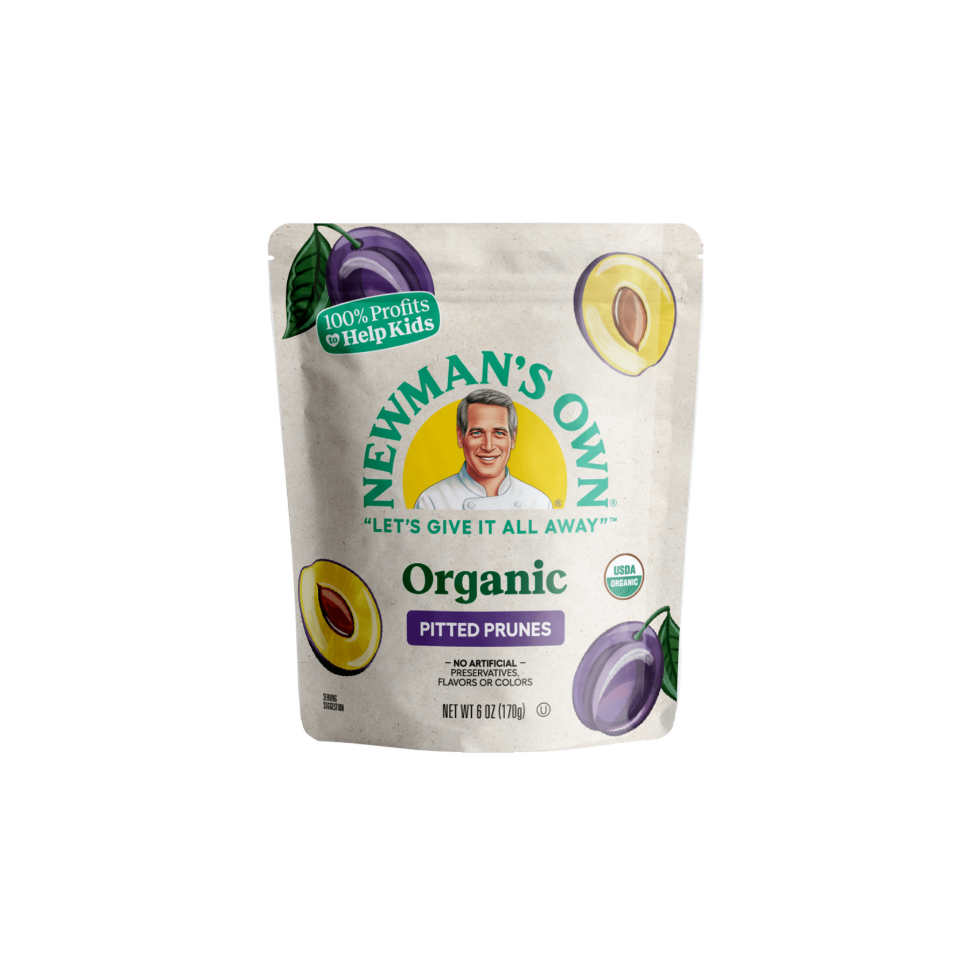 New Man's Own Organic Prunes Zip Bag